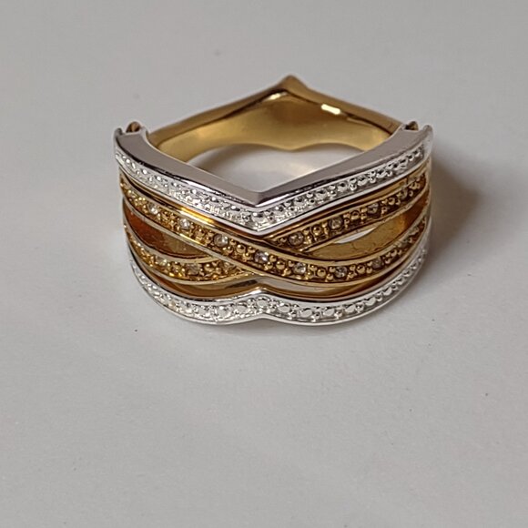 Very Pretty Size 8 Two Tone Transformable Ring - Picture 7 of 8